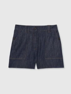 Reiss indigo - Shorts en lin Ashby Best