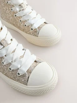 Next ivoire - Baskets hautes pailletées New
