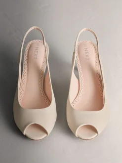 Next ivoire - Chaussures à talons Forever Comfort® Peeptoe à bride arrière