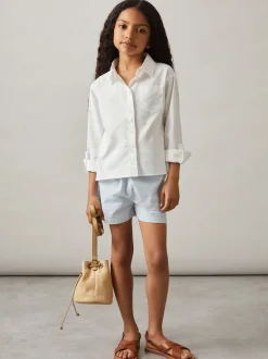 Reiss ivoire - Chemise à poignets roulés en lin Leora Sale