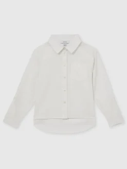 Reiss ivoire - Chemise à poignets roulés en lin Leora Sale