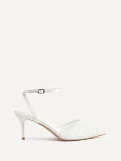 Linzi ivoire - Serenade Chaussures à talons en maille perlée New