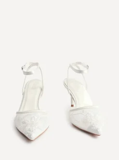 Linzi ivoire - Serenade Chaussures à talons en maille perlée New