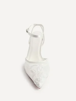 Linzi ivoire - Serenade Chaussures à talons en maille perlée New