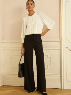 Love & Roses ivoire - Chemisier à manches festonnées 3/4 New