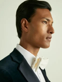 Reiss - Nœud papillon Hike en velours ivoire New