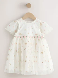 Next ivoire - Robe en maille brodée (3mths-8yrs) Clearance