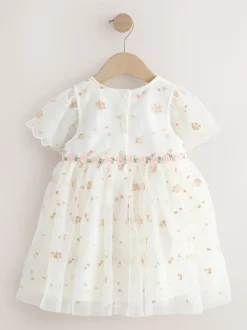 Next ivoire - Robe en maille brodée (3mths-8yrs) Clearance