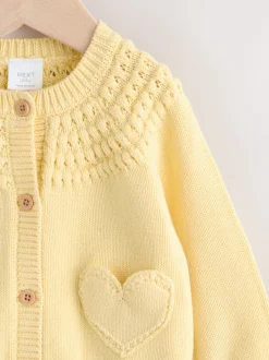 Next Jaune - Cardigan boutonné avec poche cœur bébé (0mois-2ans) Online