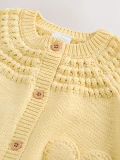 Next Jaune - Cardigan boutonné avec poche cœur bébé (0mois-2ans) Online