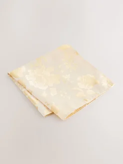 Next Jaune - Ensemble pochette à cravate et broche Clearance