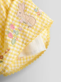 Jojo Maman Bébé Jaune - Appliqué Gingham Sleeveless Dress Discount