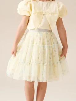 Angel & Rocket Jaune - Jupe Mae en maille à imprimé fleuri Sale