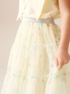 Angel & Rocket Jaune - Jupe Mae en maille à imprimé fleuri Sale