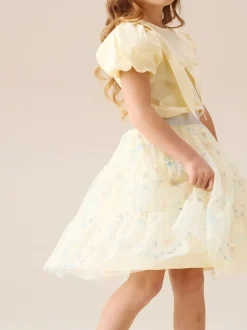 Angel & Rocket Jaune - Jupe Mae en maille à imprimé fleuri Sale