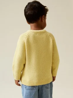 Next Jaune - Pull Col rond en maille chenille (3mois-7ans) New