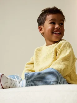 Next Jaune - Pull Col rond en maille chenille (3mois-7ans) New