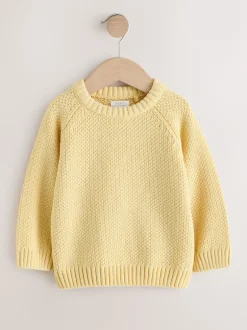 Next Jaune - Pull Col rond en maille chenille (3mois-7ans) New