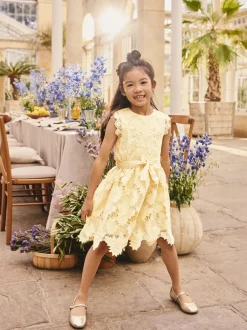 Next Jaune - Robe occasion en dentelle (3-16ans) New