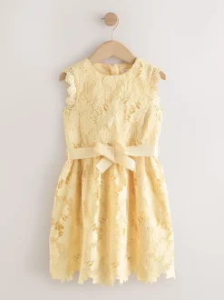 Next Jaune - Robe occasion en dentelle (3-16ans) New