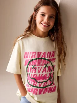 Next Jaune - T-shirt graphique oversize Nirvana (3-16ans) Clearance