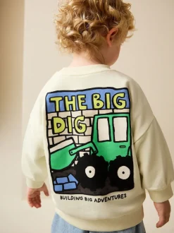 Next - Sweat-shirt en jersey à col rond imprimé au dos (3mois7ans) Jaune Buttermilk Digger
