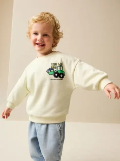 Next - Sweat-shirt en jersey à col rond imprimé au dos (3mois7ans) Jaune Buttermilk Digger