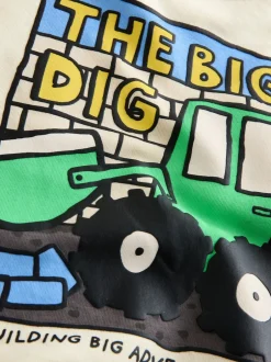 Next - Sweat-shirt en jersey à col rond imprimé au dos (3mois7ans) Jaune Buttermilk Digger