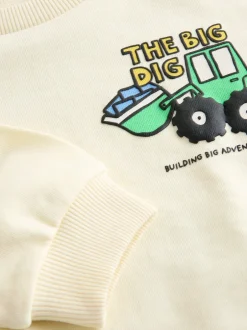 Next - Sweat-shirt en jersey à col rond imprimé au dos (3mois7ans) Jaune Buttermilk Digger