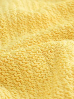 Next Jaune Effet froissé - Maillot de bain à encolure dégagée avec contrôle du ventre à larges bretelles Hot