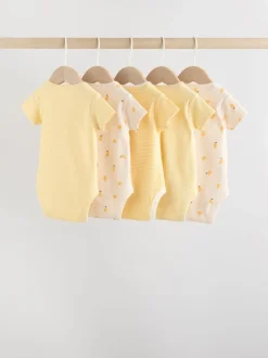 Next Jaune motif citrons - Lot de 5 bodies bébé à manches courtes Hot