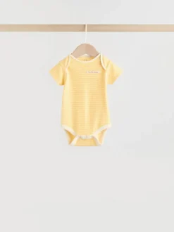 Next Jaune motif citrons - Lot de 5 bodies bébé à manches courtes Hot