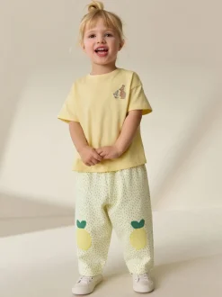 Next Jaune motif citrons - Pantalons avec ornements style tonneau (3mois-7ans) Hot
