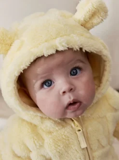 Next Jaune motif lapin - Veste zippée à capuche en polaire bébé (0mois-2ans) Hot