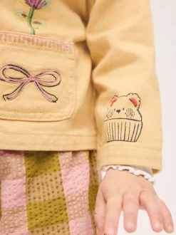 Next jaune ocre - Ensemble veste et pantalon brodé (3mois-7ans) Online