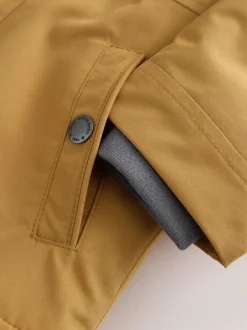 Next - Parka imperméable doublée de borg (3mois-7ans) jaune ocre Clearance