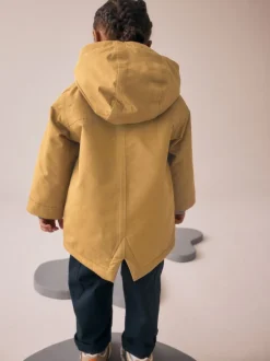 Next - Parka imperméable doublée de borg (3mois-7ans) jaune ocre Clearance