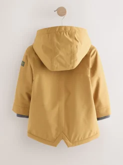 Next - Parka imperméable doublée de borg (3mois-7ans) jaune ocre Clearance