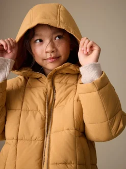 Next jaune ocre - Shower Resistant Square Quilted Coat (3-16yrs) Clearance