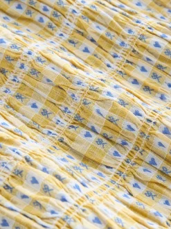 Next jaune vichy - Haut Milkmaid à manches longues froncé Sale