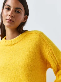 Next Jaune vif - Pull ras du cou avec laine Clearance