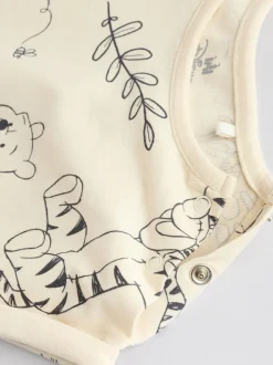 Next Jaune/Blanc - Lot de 2 barboteuses imprimées Winnie The Pooh pour bébé New