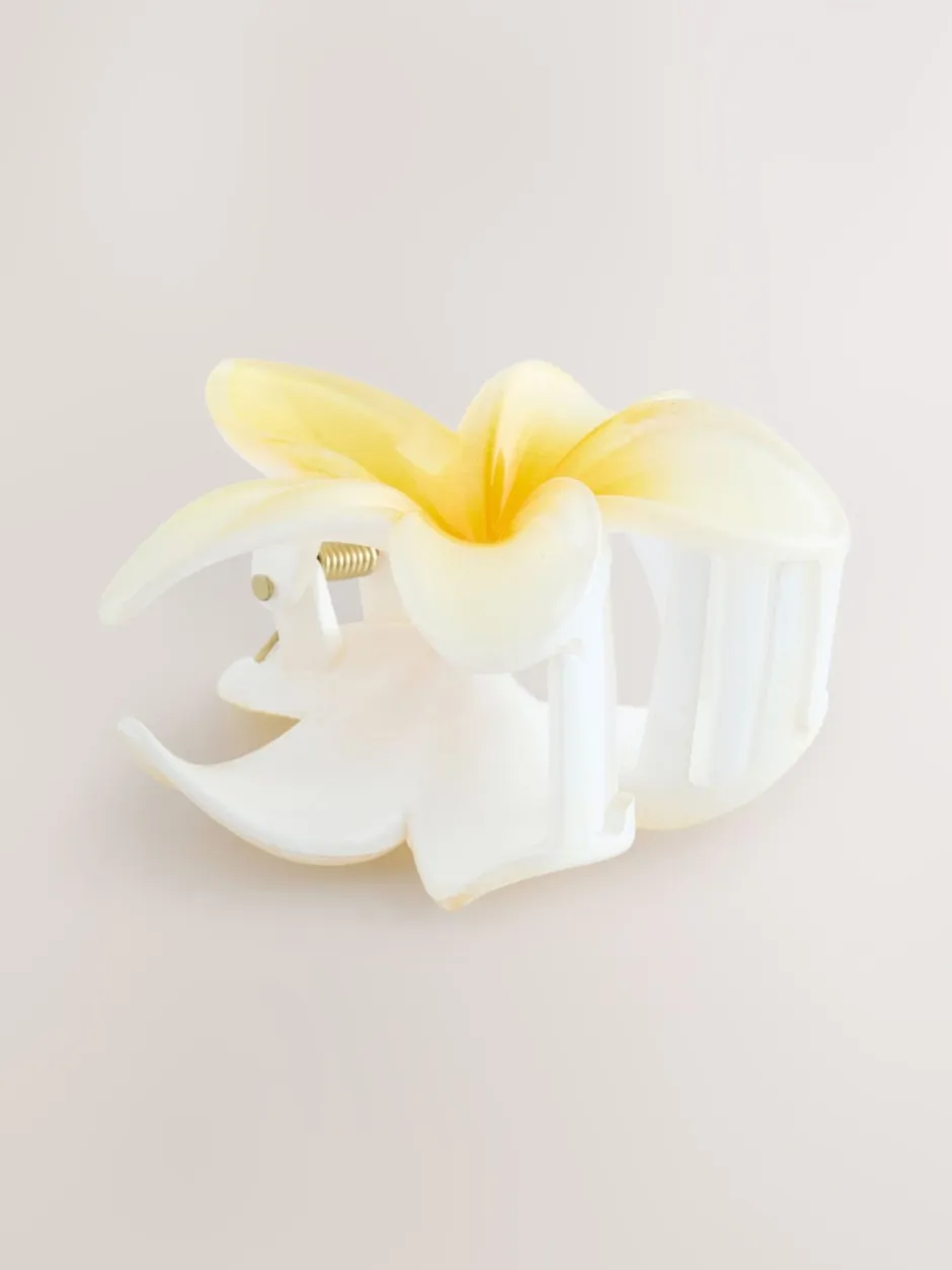 Next Jaune/Blanc - Pince à cheveux à griffes fleurie Clearance