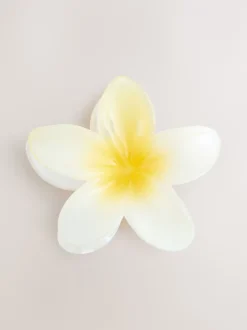 Next Jaune/Blanc - Pince à cheveux à griffes fleurie Clearance