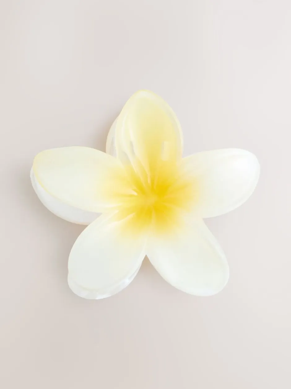 Next Jaune/Blanc - Pince à cheveux à griffes fleurie Clearance