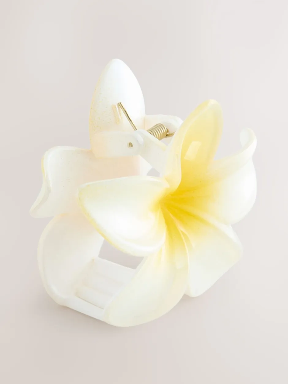 Next Jaune/Blanc - Pince à cheveux à griffes fleurie Clearance