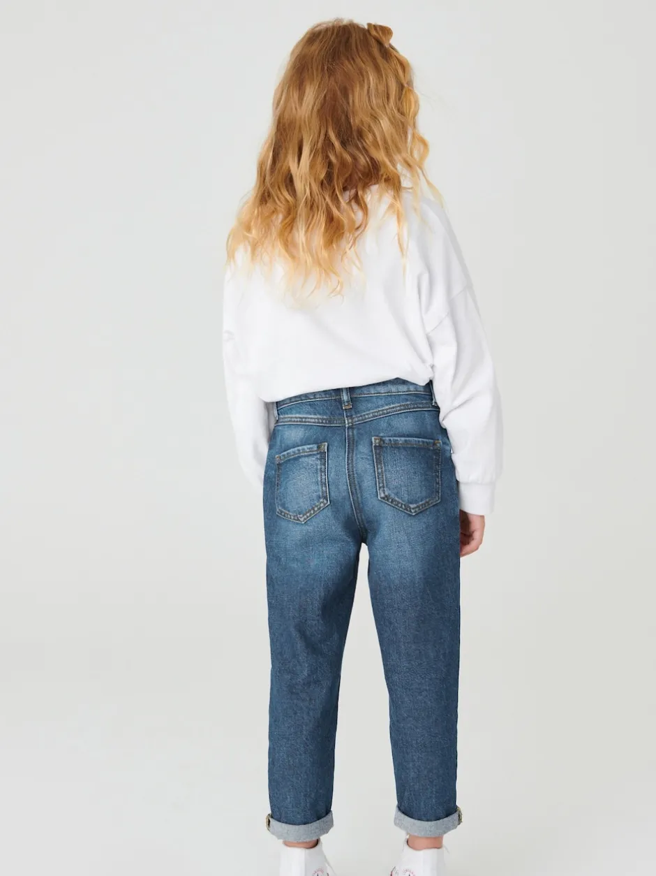 Next Jean bleu moyen - Jean mom 100 % coton (3-16ans) New
