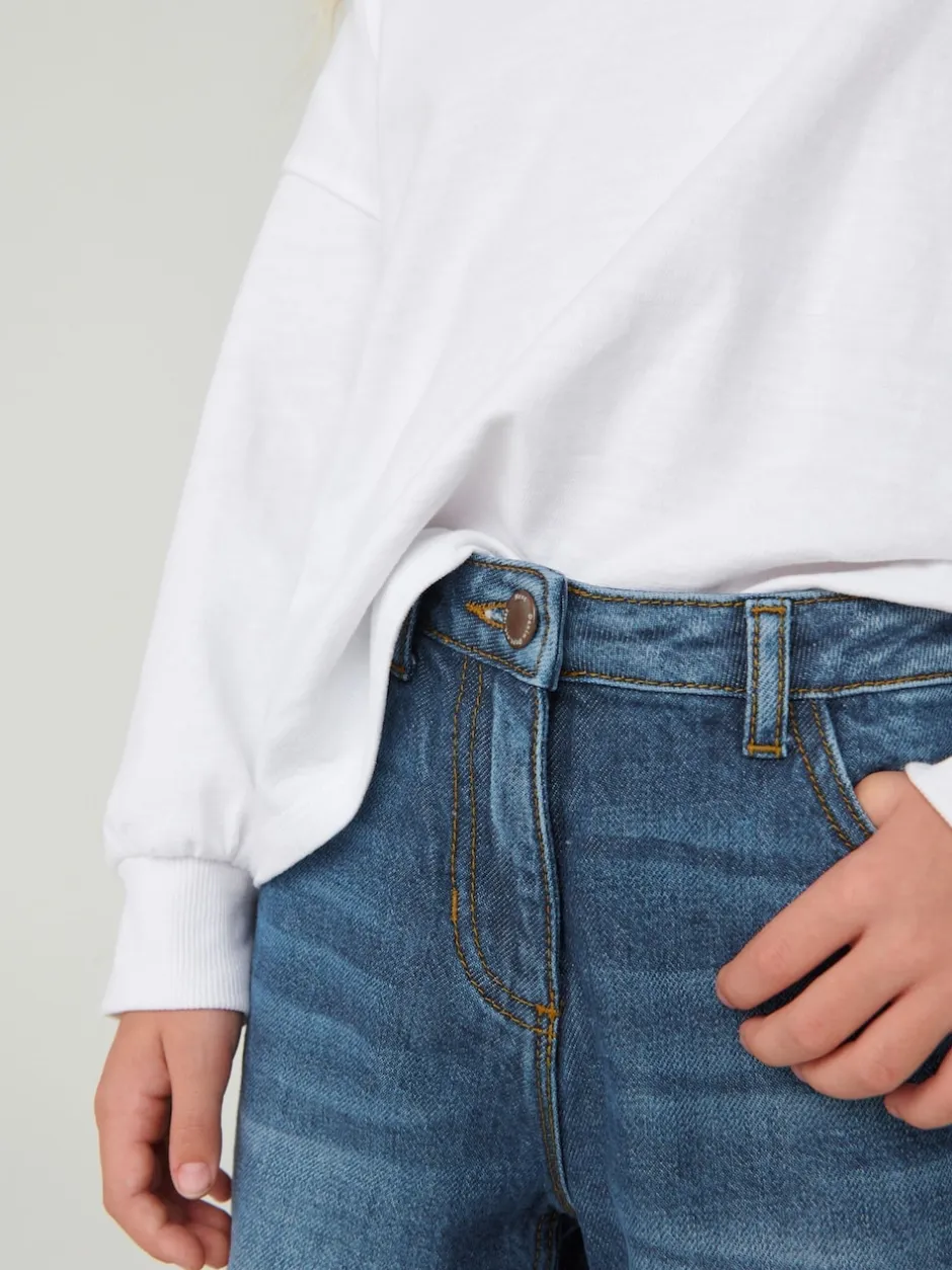 Next Jean bleu moyen - Jean mom 100 % coton (3-16ans) New