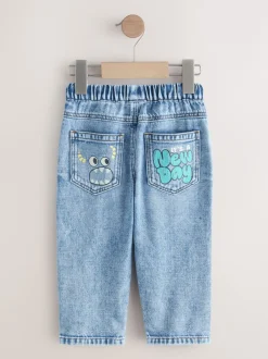 Next Jean bleu moyen - Jean Monster Graffiti (3mois-7ans) Outlet