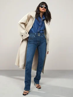 Next Jean bleu moyen - Jean slim boot cut réhaussant Hot